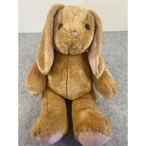 Build a Bear Workshop Brown Plush Bunny Rabbit Floppy Ears Pink Paw Pads